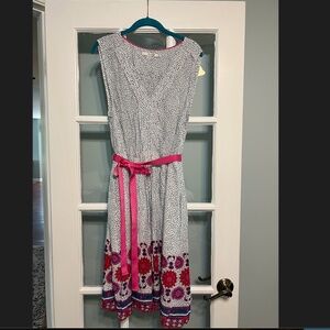 Boden Navy and Pink Medallion Dress